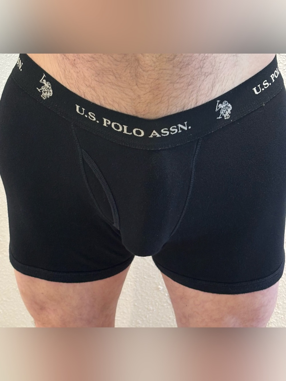 U.S. Polo Assn. Black Men's Boxer Briefs with Logo Waistband